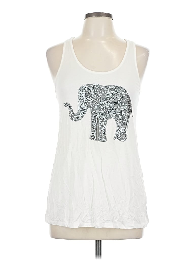 Pre-owned Bear Dance Tank Top White Halter Neckline Tops