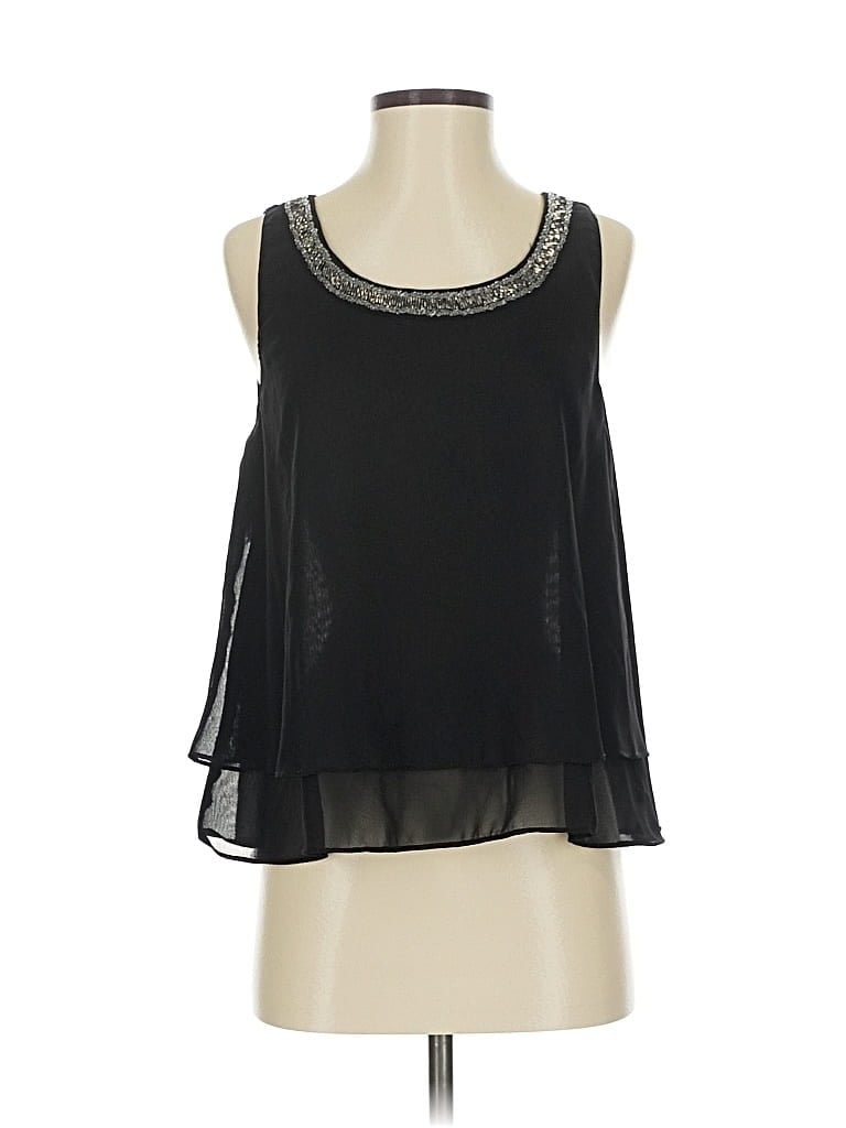Pre-owned Angie Sleeveless Blouse In Black