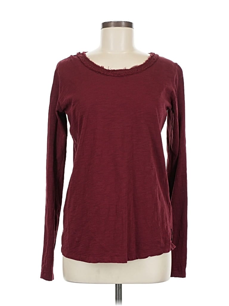 Pre-owned Maison Scotch Long Sleeve T-shirt In Burgundy