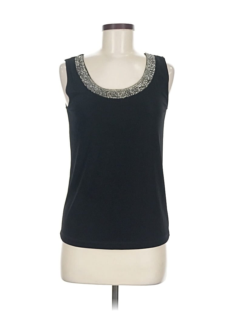 Pre-owned Travelers By Chico's Tank Top Black Open Neckline Tops