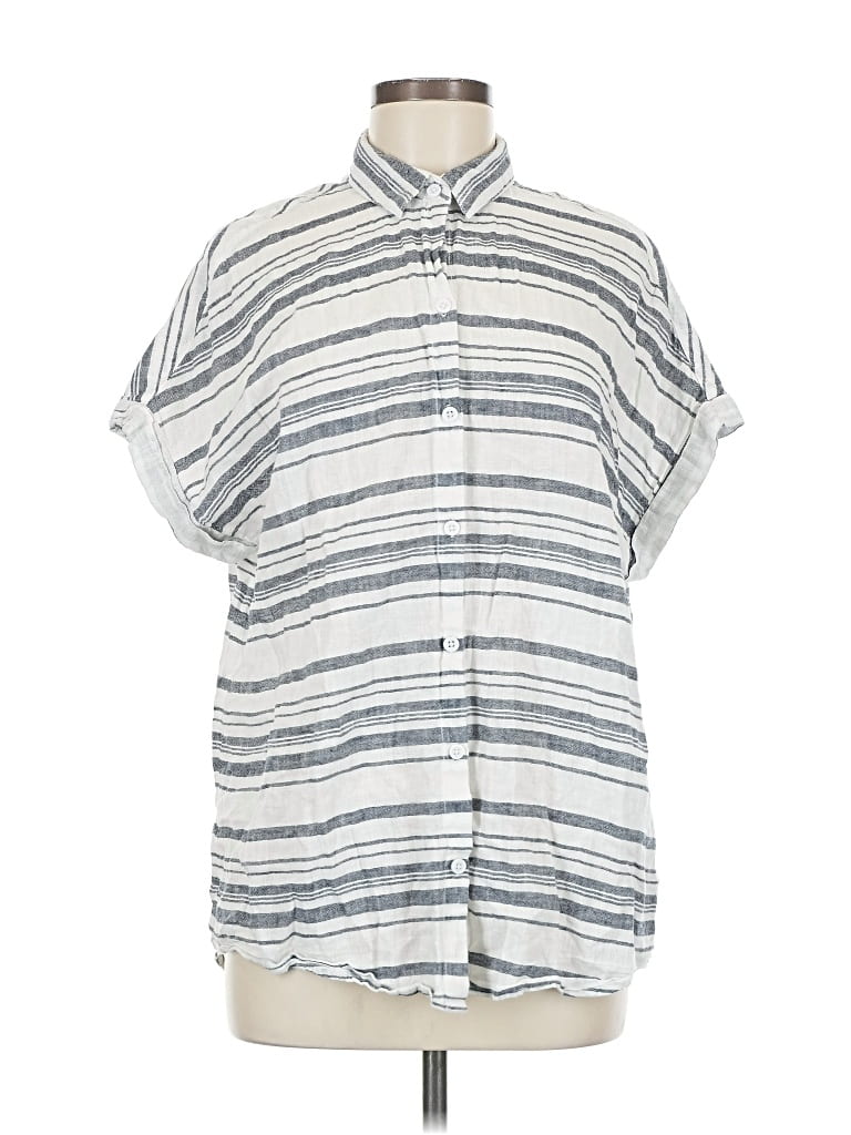 Pre-owned Beachlunchlounge Short Sleeve Button Down Shirt In Silver