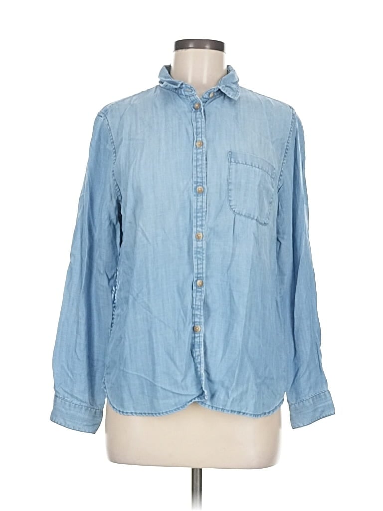 Pre-owned American Eagle Outfitters Long Sleeve Button Down Shirt In Blue