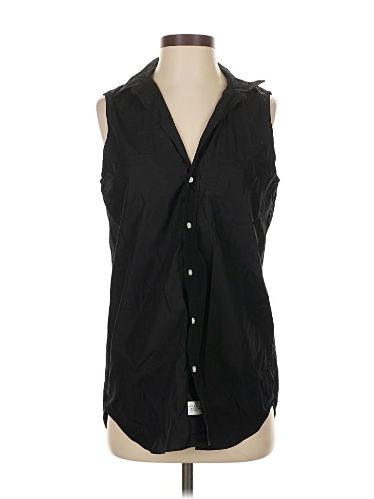 Pre-owned Frank & Eileen Sleeveless Button Down Shirt In Black