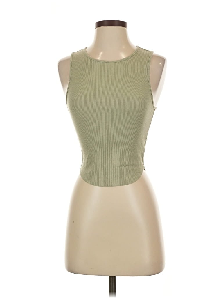 Pre-owned American Eagle Outfitters Tank Top Green Halter Neckline Tops