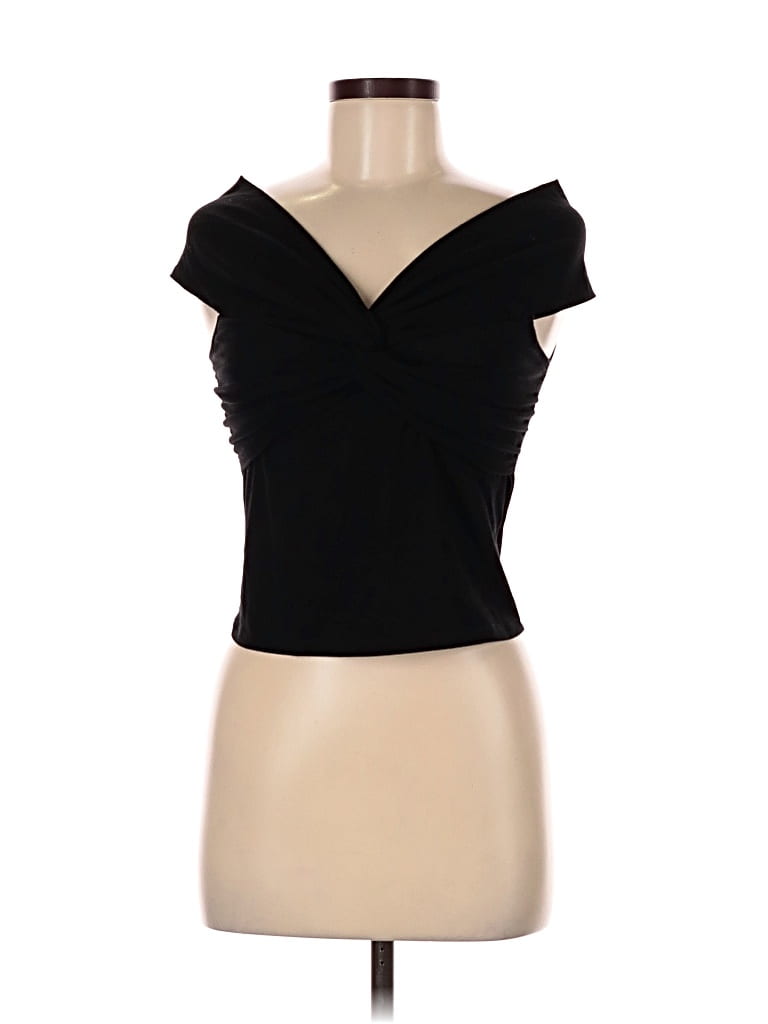 Pre-owned Reformation Short Sleeve Top Black Strapless Neckline Tops