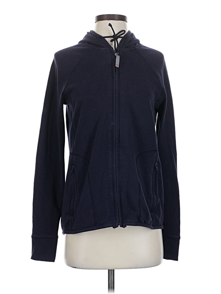 Pre-owned T By Talbots Zip Up Hoodie In Blue