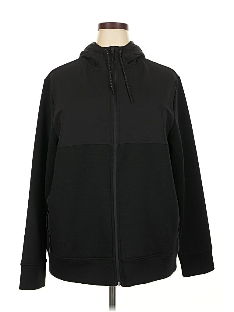 Pre-owned American Eagle Outfitters Zip Up Hoodie In Black