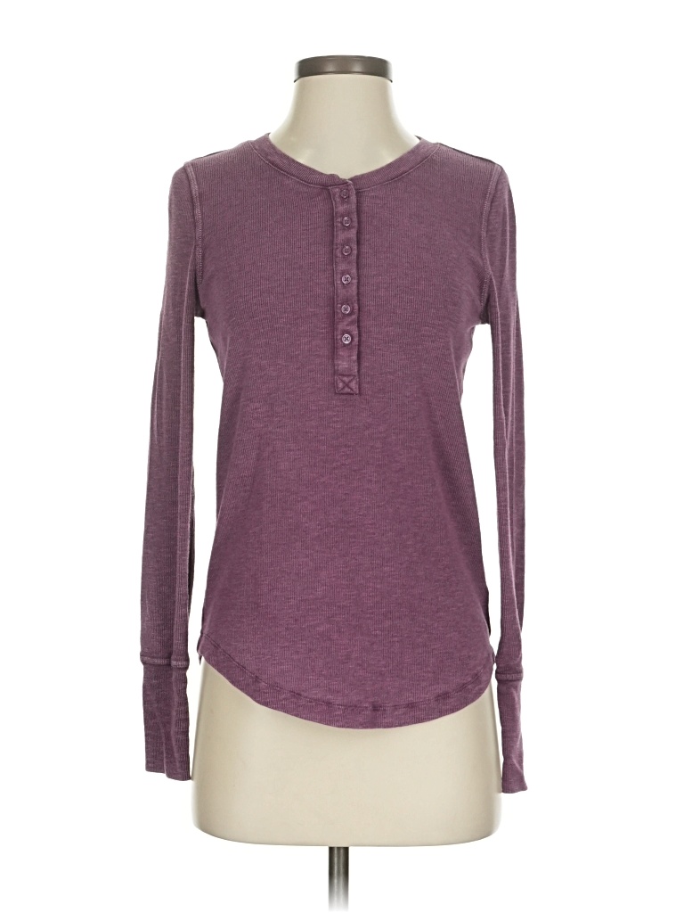 Pre-owned Gap Long Sleeve Henley Shirt In Purple