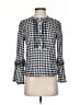J.Crew 100% Cotton Checkered-gingham Black Long Sleeve Blouse Size 2 - photo 1