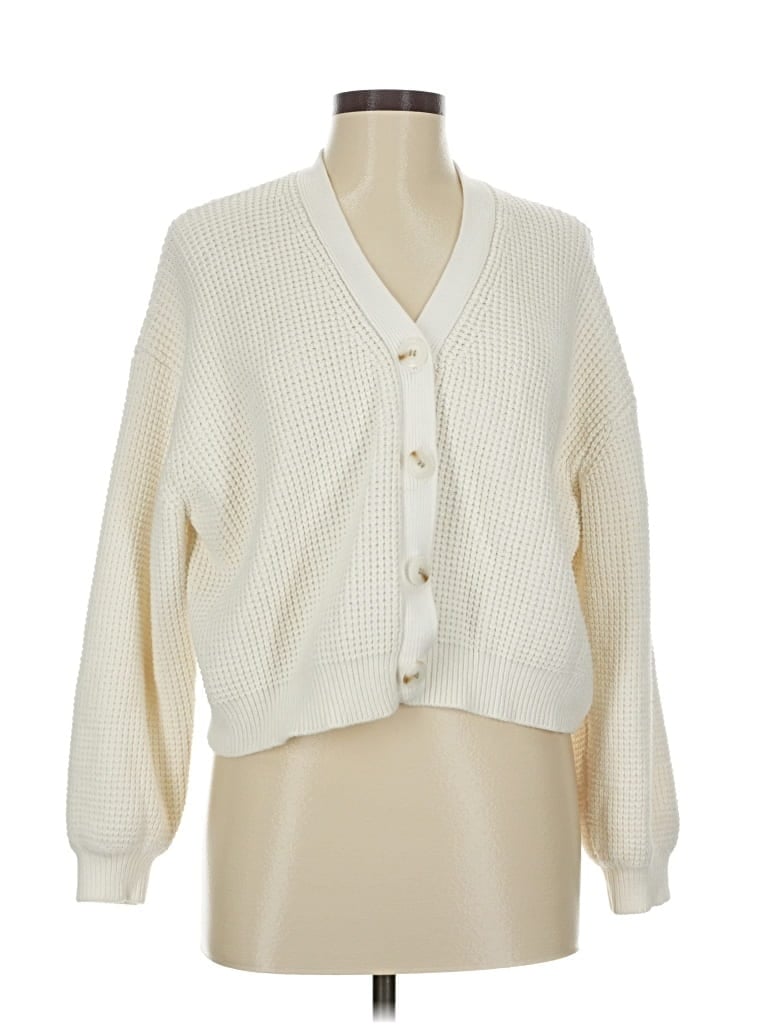 Pre-owned Mng Cardigan Sweater In White