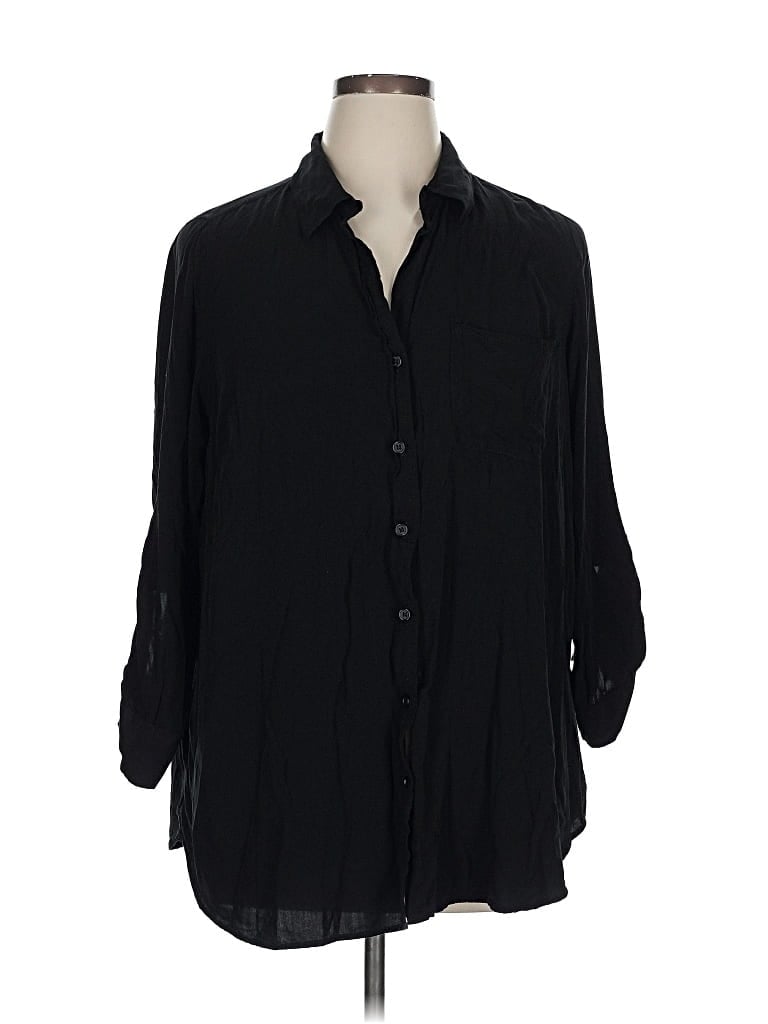 Pre-owned Velvet Heart 3/4 Sleeve Button Down Shirt In Black