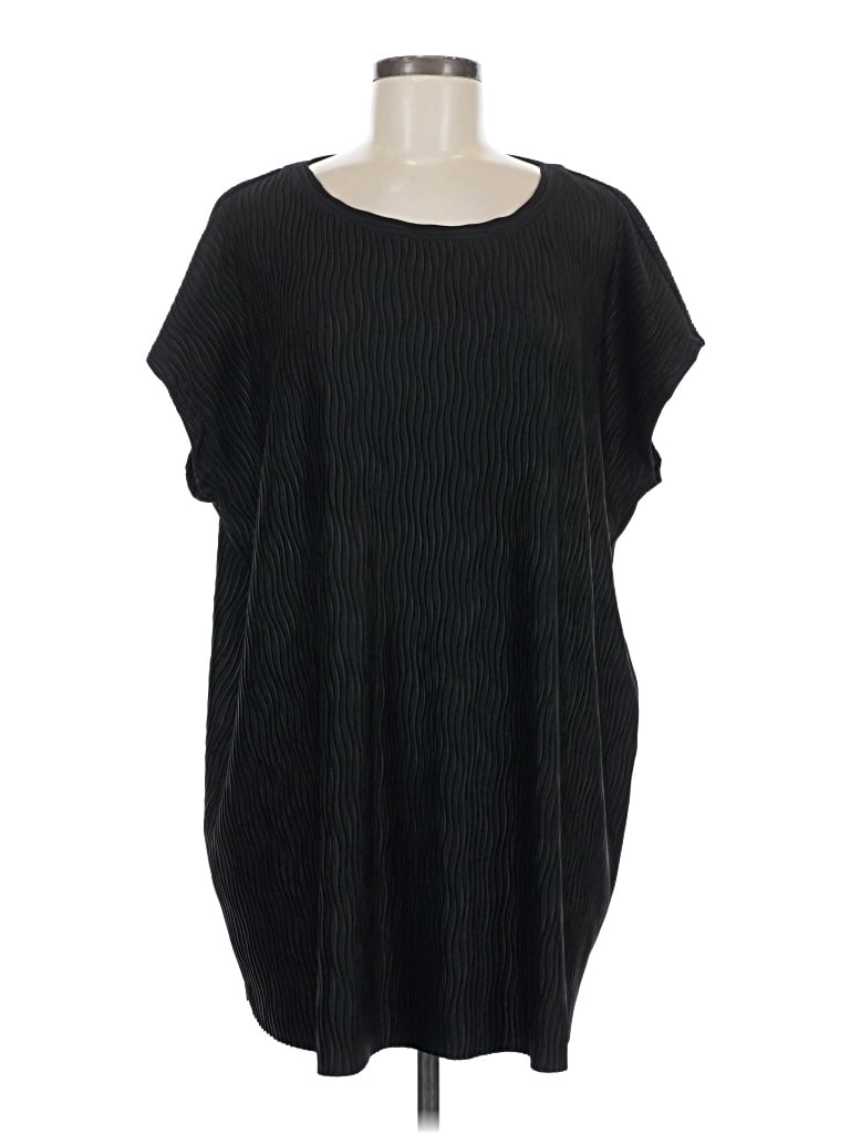 Marina Rinaldi Short Sleeve Blouse In Black