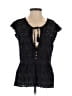 Gypsy 05 Solid Black Short Sleeve Top Size XS - photo 2