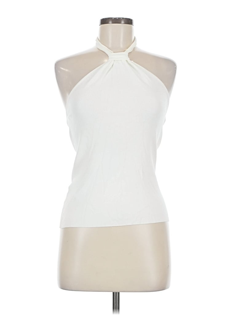 Pre-owned Ann Taylor Loft Sleeveless Blouse In White
