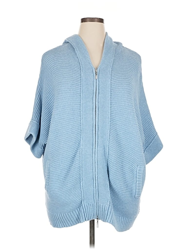 Pre-owned Kinross Poncho In Blue