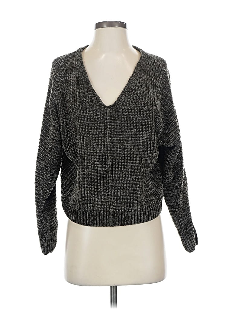 Pre-owned Pink Rose Cardigan Sweater In Gray