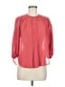 NSF 100% Silk Red Pink 3/4 Sleeve Silk Top Size M - photo 1
