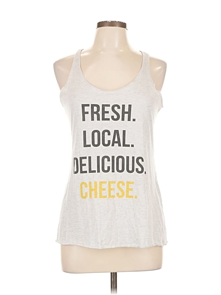 Pre-owned Next Level Apparel Tank Top Gray Halter Neckline Tops