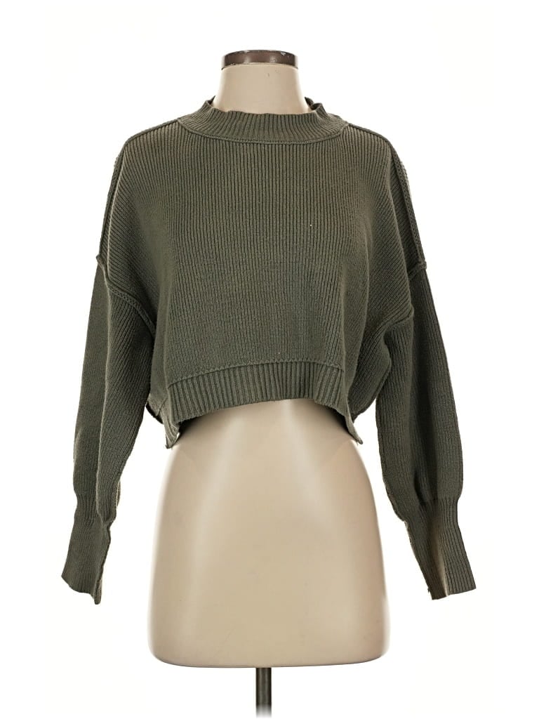 Pre-owned Free People Pullover Sweater In Green