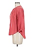 NSF 100% Silk Red Pink 3/4 Sleeve Silk Top Size M - photo 5