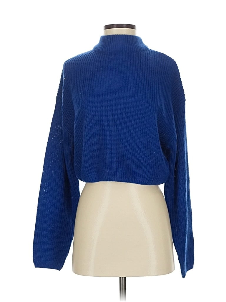 Pre-owned Divided By H&m Turtleneck Sweater In Blue
