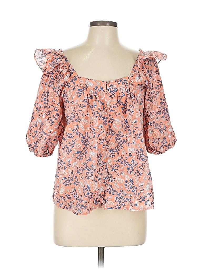 Pre-owned Cleobella 3/4 Sleeve Blouse In Orange