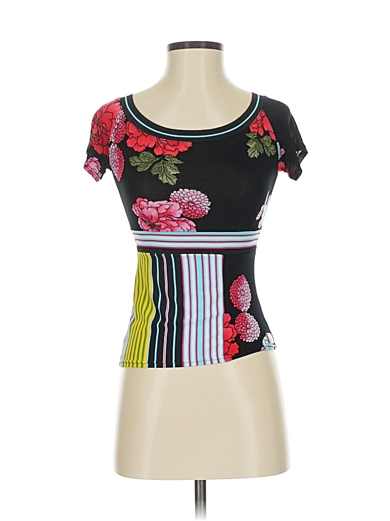 Pre-owned Ella Short Sleeve Top Black Sweetheart Neckline Tops