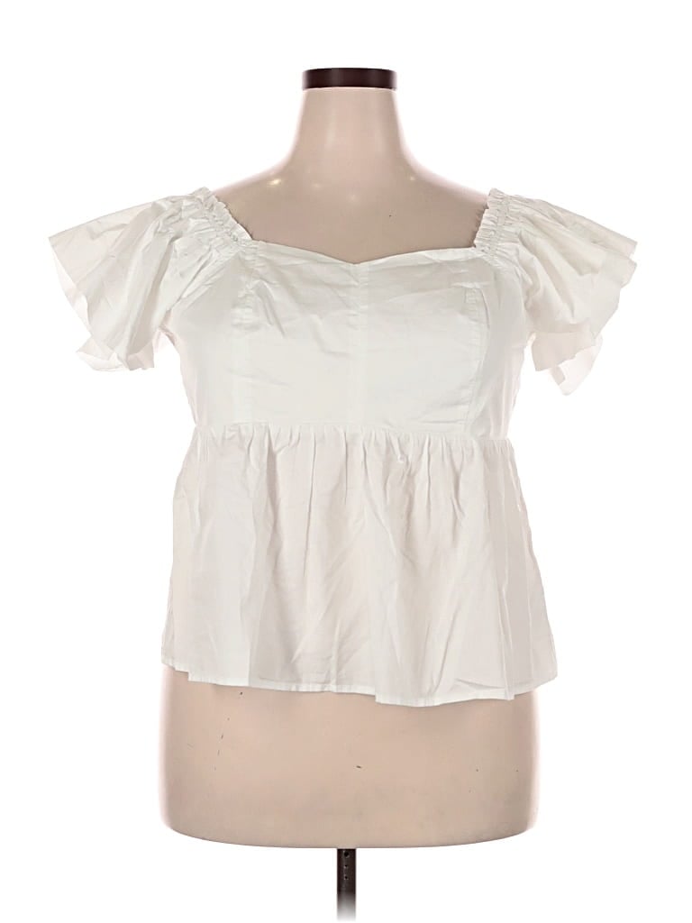 Old Navy Short Sleeve Blouse In White