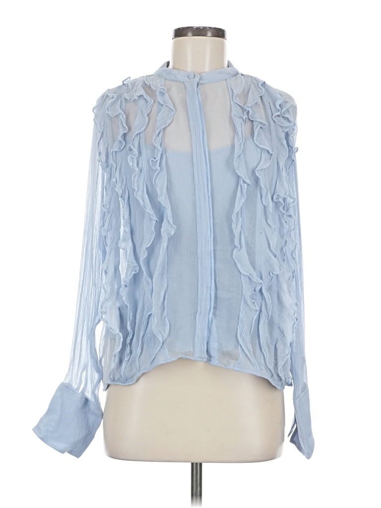 Pre-owned Jcrew Long Sleeve Blouse In Blue