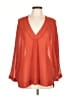 BLOUSE 100% Polyester Orange Long Sleeve Blouse Size L - photo 1