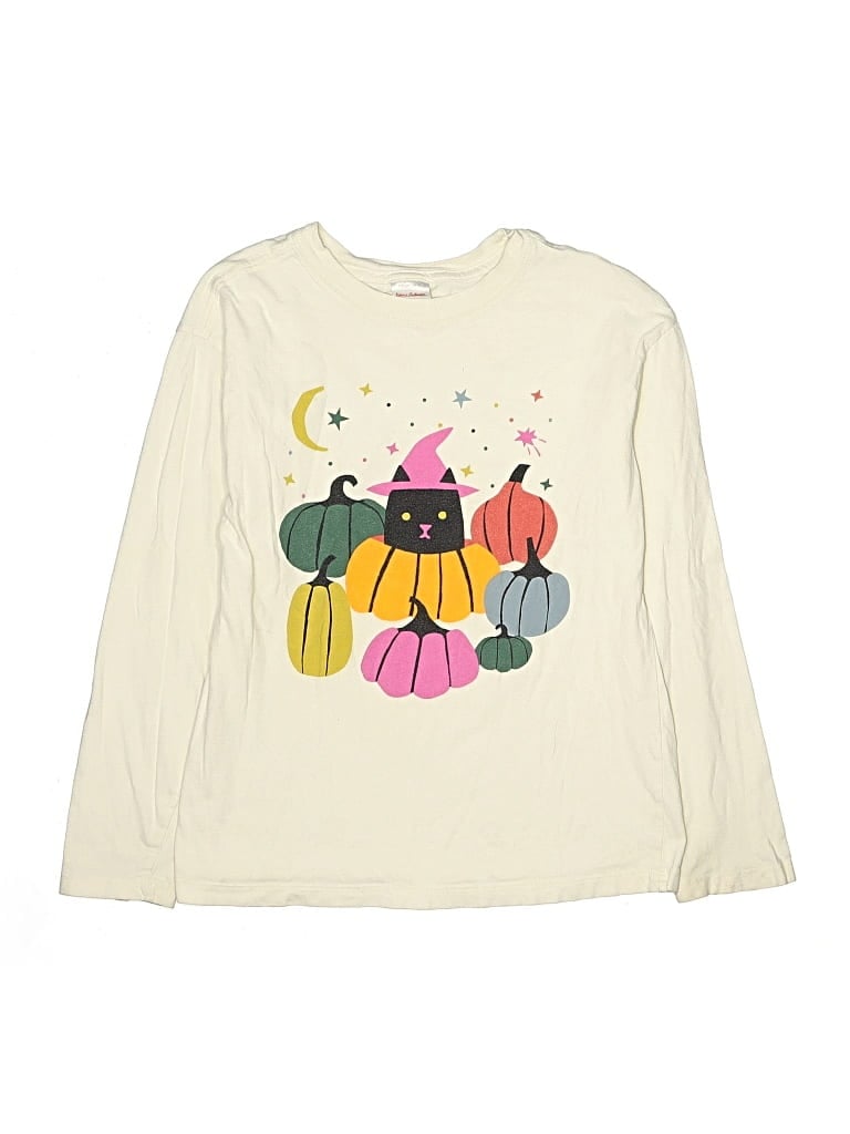 Pre-owned Hanna Andersson Kids' Long Sleeve Top Ivory Keyhole Neckline Tops In White