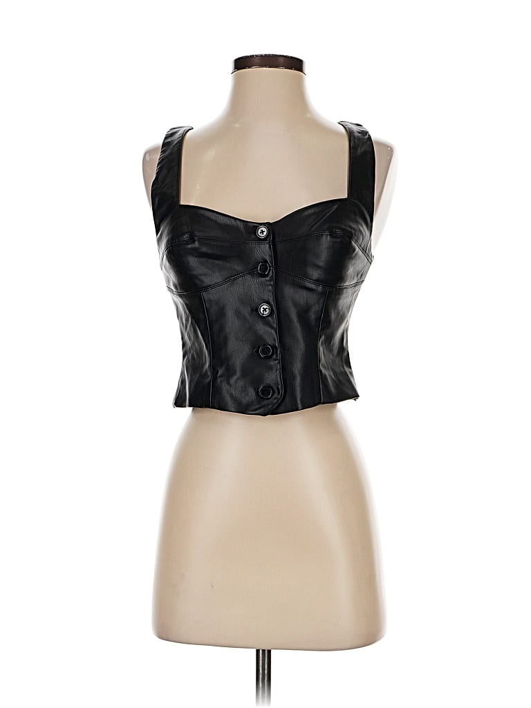 Pre-owned Zara Sleeveless Blouse In Black