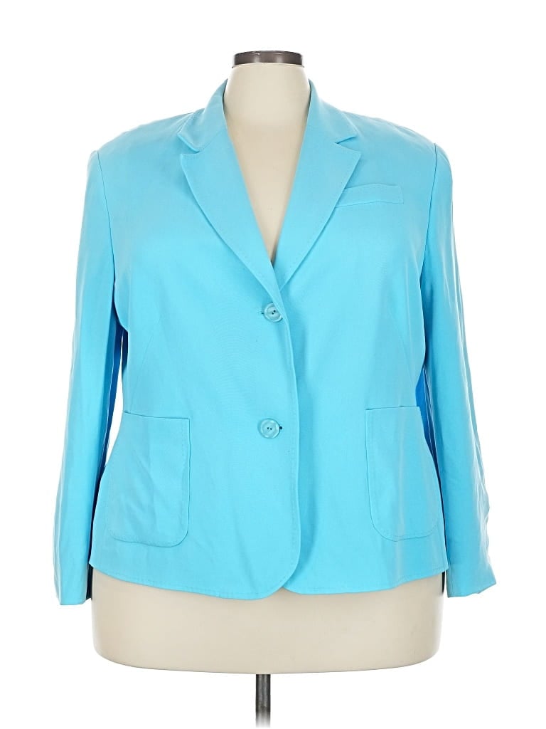 Pre-owned Style & Co Silk Blazer Jacket In Blue