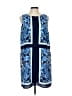 MICHAEL Michael Kors 100% Polyester Print Blue Casual Dress Size 10 - photo 1