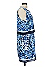 MICHAEL Michael Kors 100% Polyester Print Blue Casual Dress Size 10 - photo 4