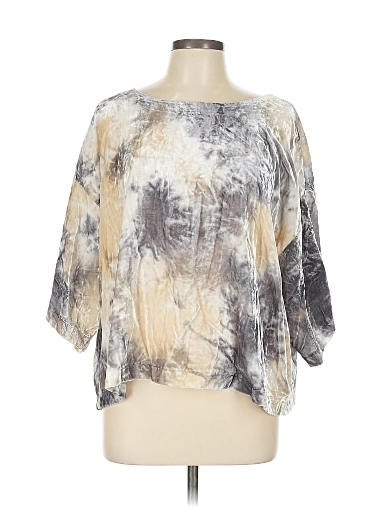 Pre-owned Purejill 3/4 Sleeve T-shirt In Gray