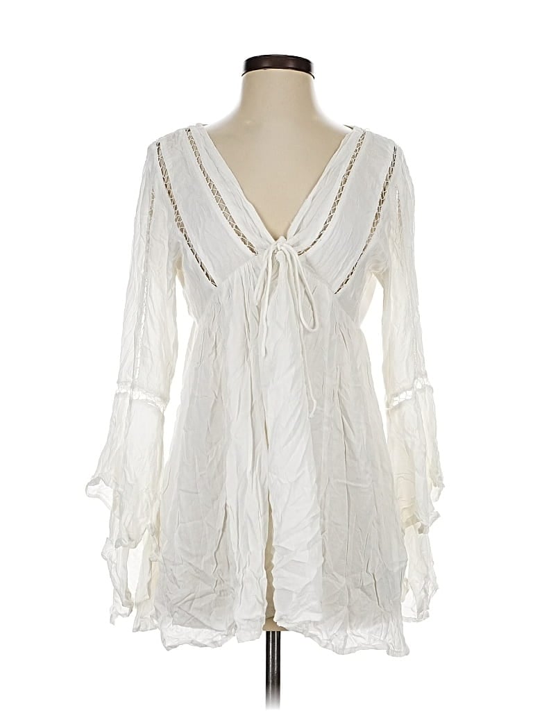 Pre-owned Raviya Long Sleeve Blouse In White