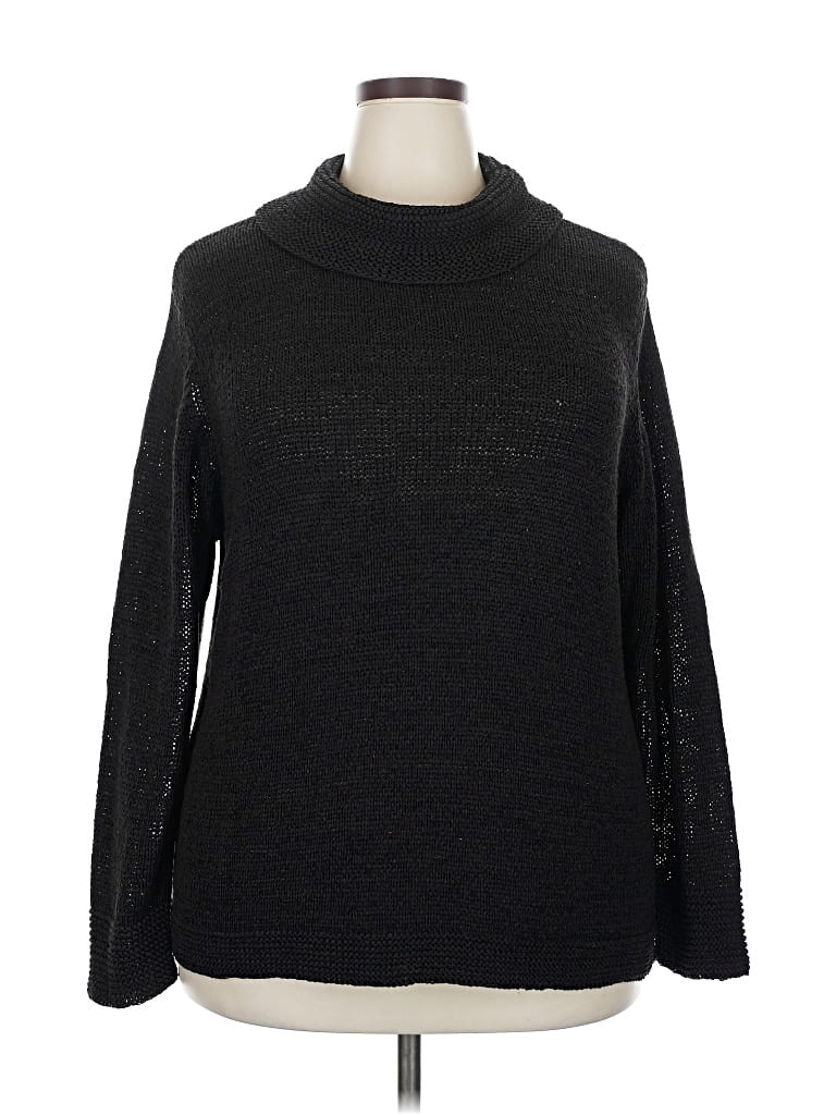 Pre-owned Sigrid Olsen Sport Turtleneck Sweater In Black