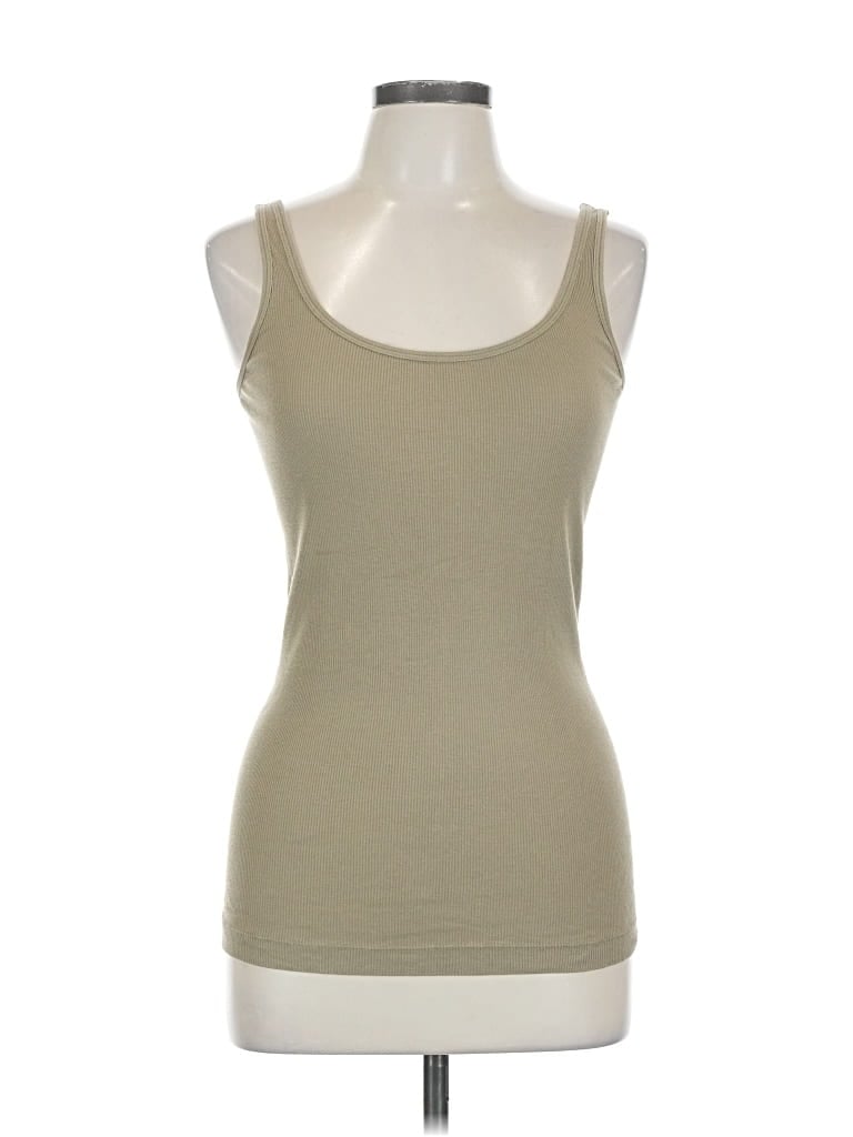 Pre-owned Vince Tank Top Tan Scoop Neck Tops In Brown