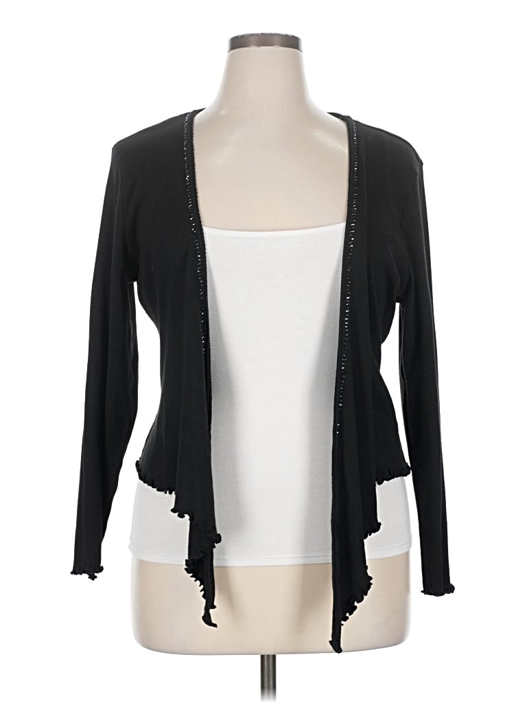 Pre-owned Nine West Cardigan Sweater In Black