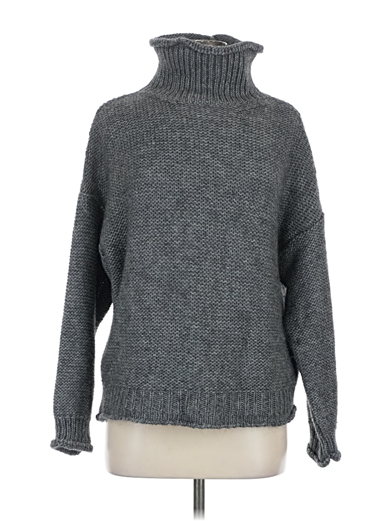 Pre-owned By Anthropologie Turtleneck Sweater In Gray