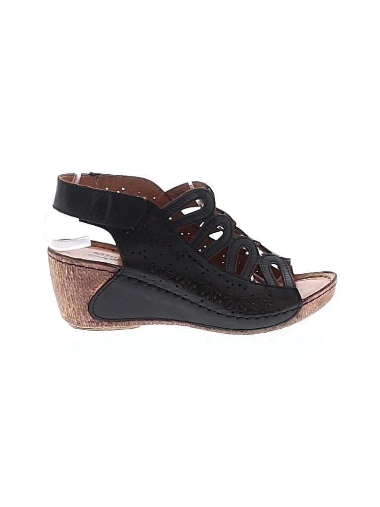 Pre-owned Spring Step Wedges In Black