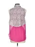 Apollo Color Block Silver Sleeveless Button-Down Shirt Size M - photo 2