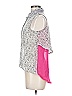 Apollo Color Block Silver Sleeveless Button-Down Shirt Size M - photo 5