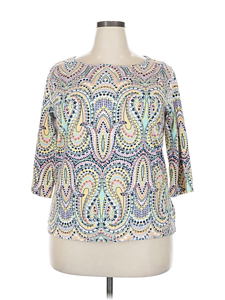 Pre-owned Talbots 3/4 Sleeve T-shirt In White