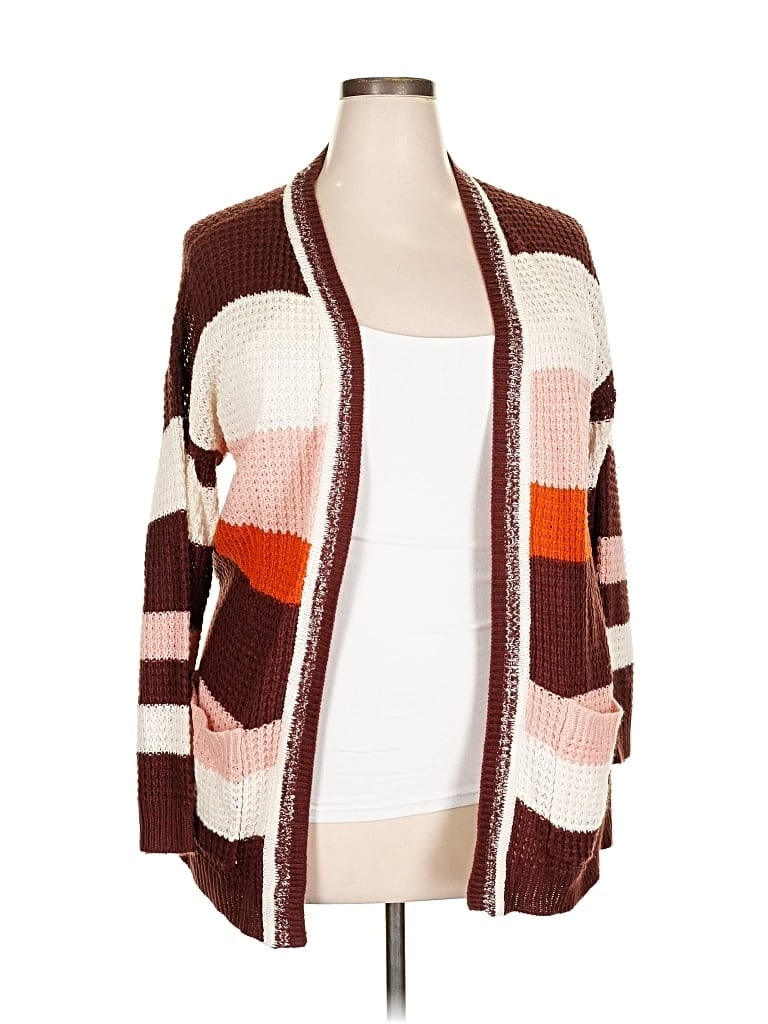 Pre-owned Full Circle Trends Cardigan Sweater In Brown
