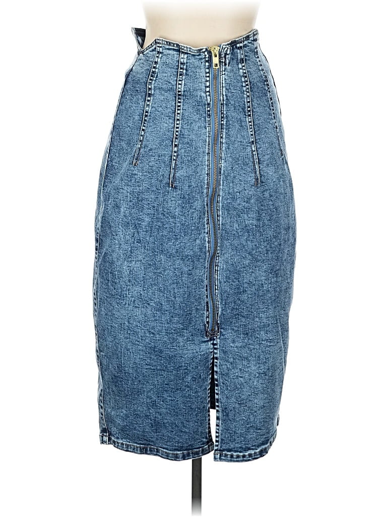 City Chic Denim Skirt In Blue