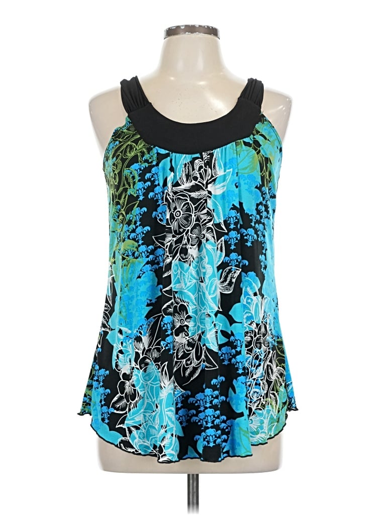 Pre-owned Perseption Sleeveless Blouse In Blue