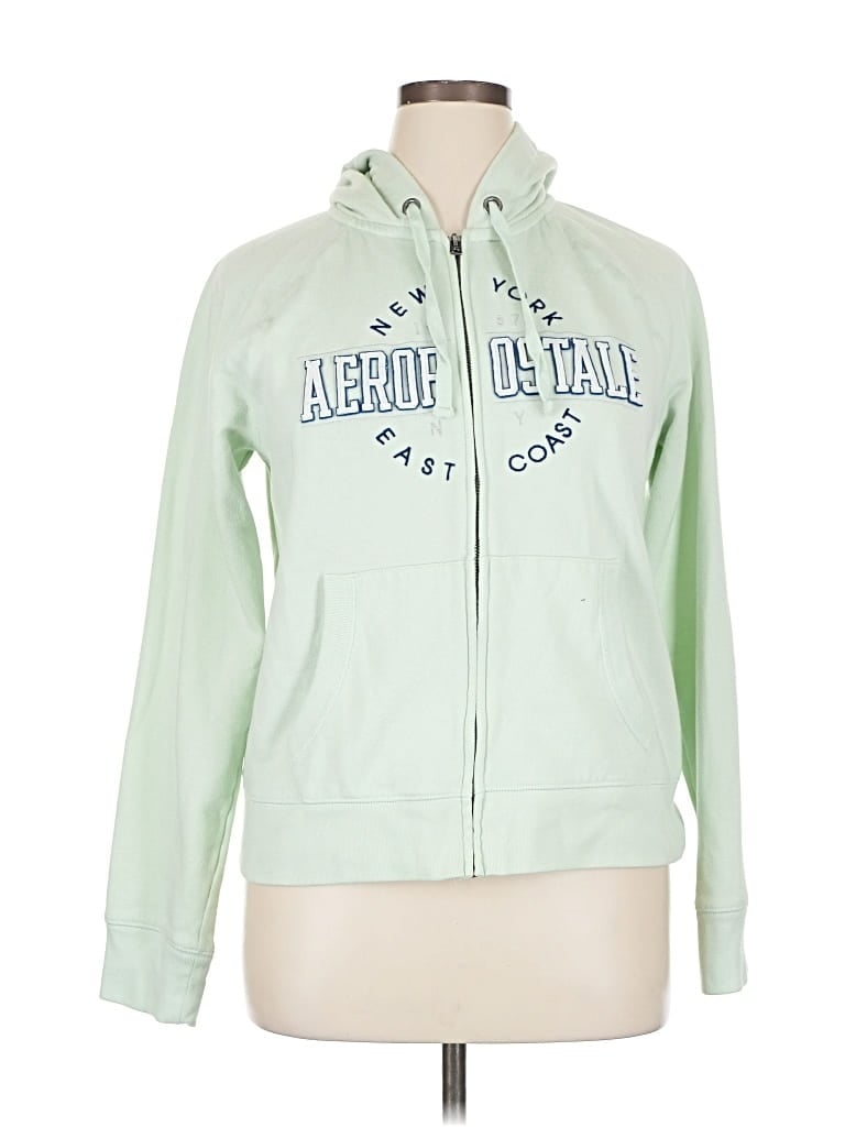 Pre-owned Aéropostale Zip Up Hoodie In Green