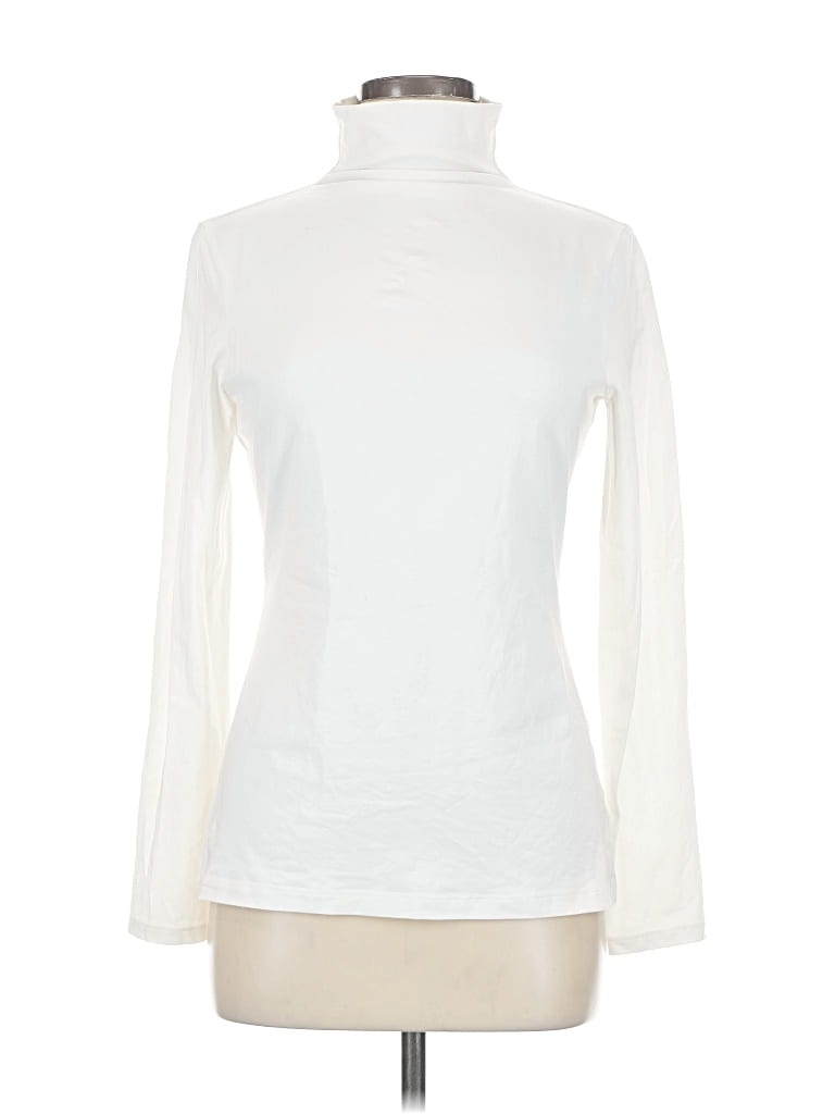 Pre-owned Theory Long Sleeve Turtleneck In White